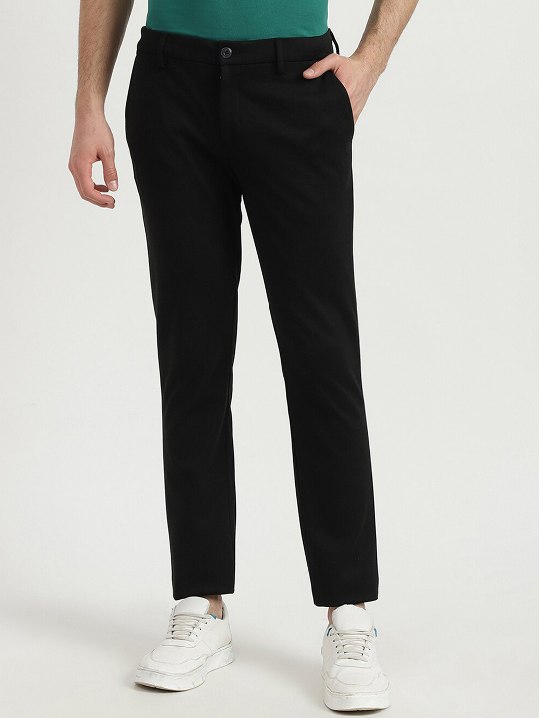

United Colors of Benetton Men Black Slim Fit Trousers