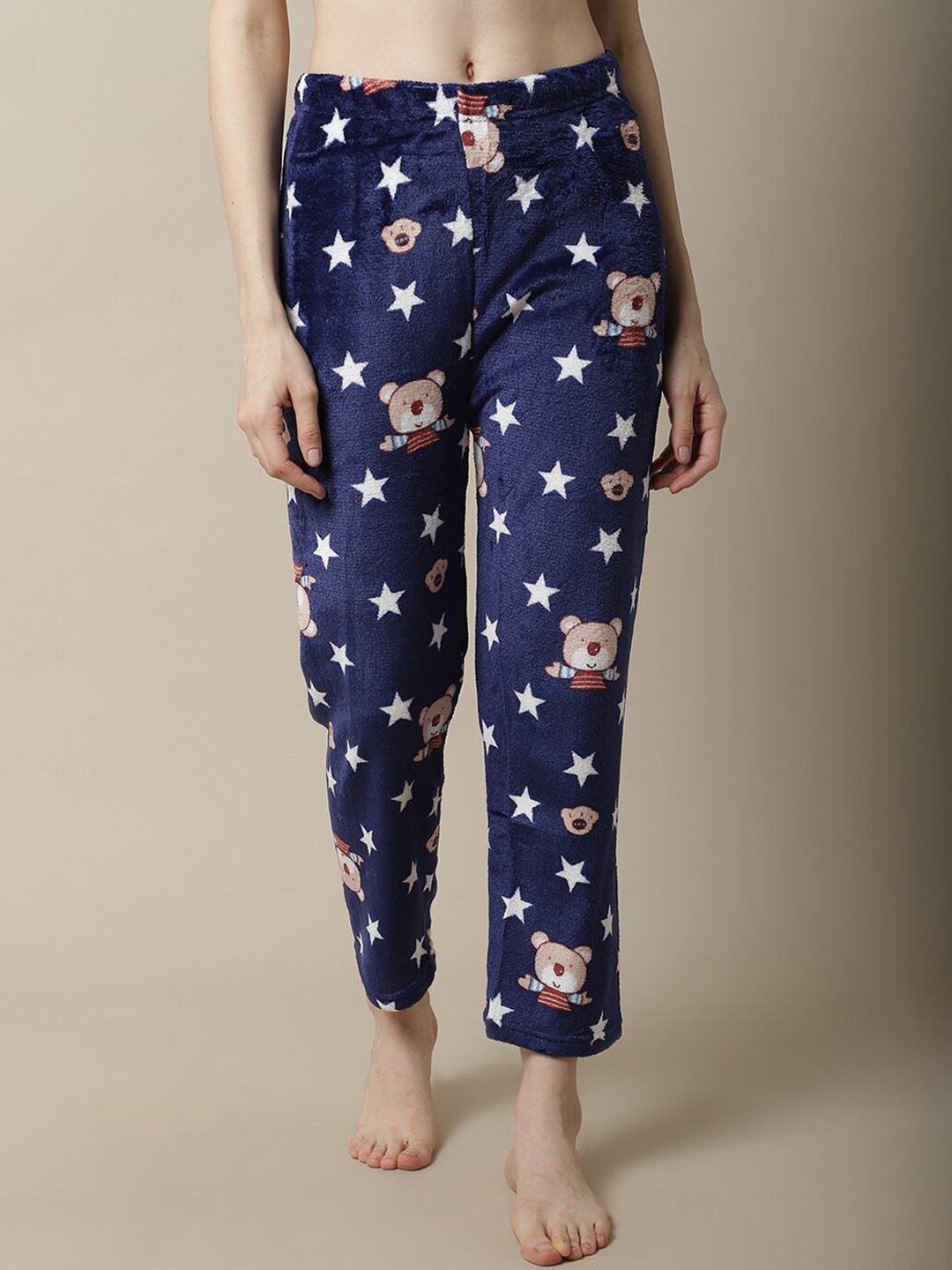 

TAG 7 Women Navy Blue Cartoon Printed Lounge Pants