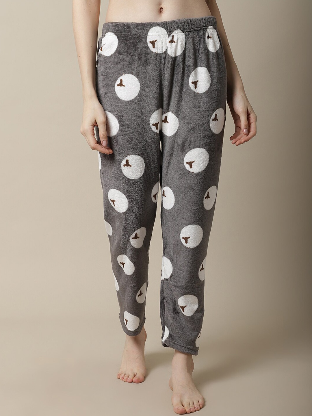 

TAG 7 Women Grey Printed Fur Lounge Pants