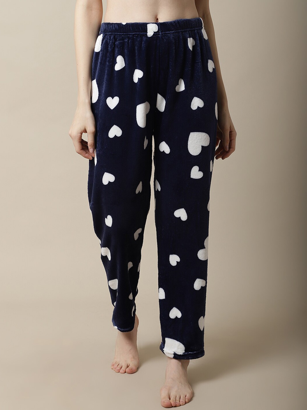 

TAG 7 Women Navy Blue Printed Fur Lounge Pants