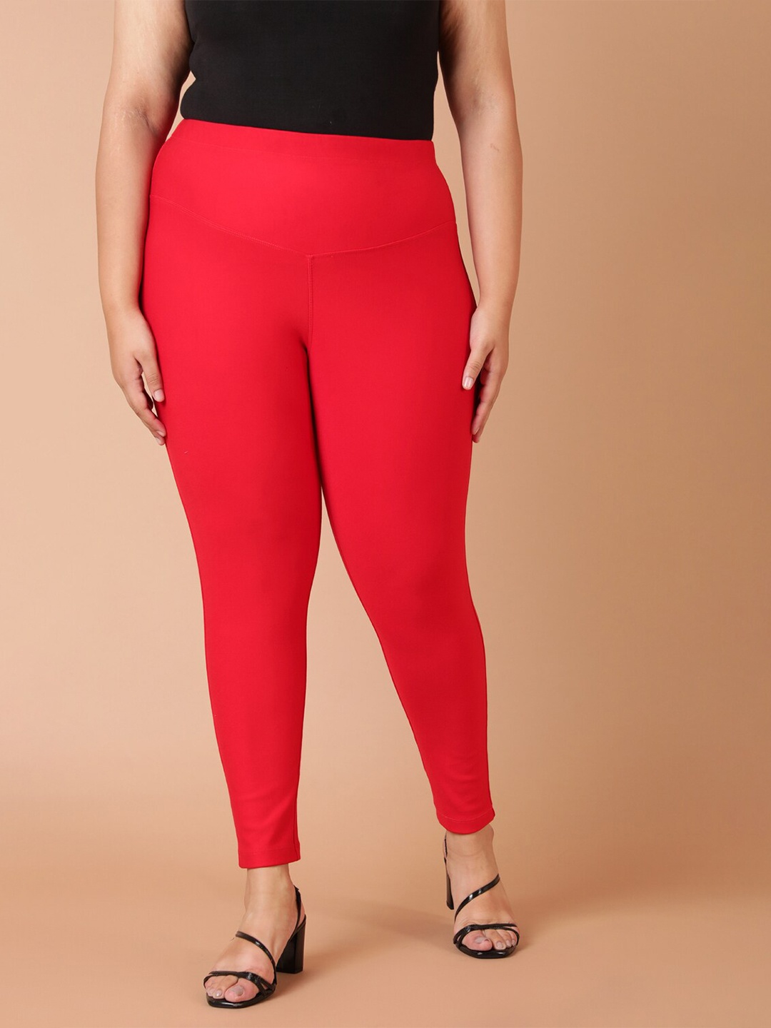 

Amydus Women Plus Size Jeggings, Red