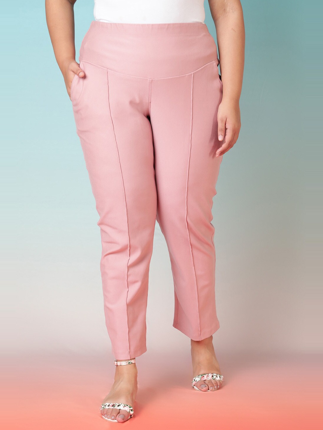 

Amydus Women Plus Size Jeggings, Pink