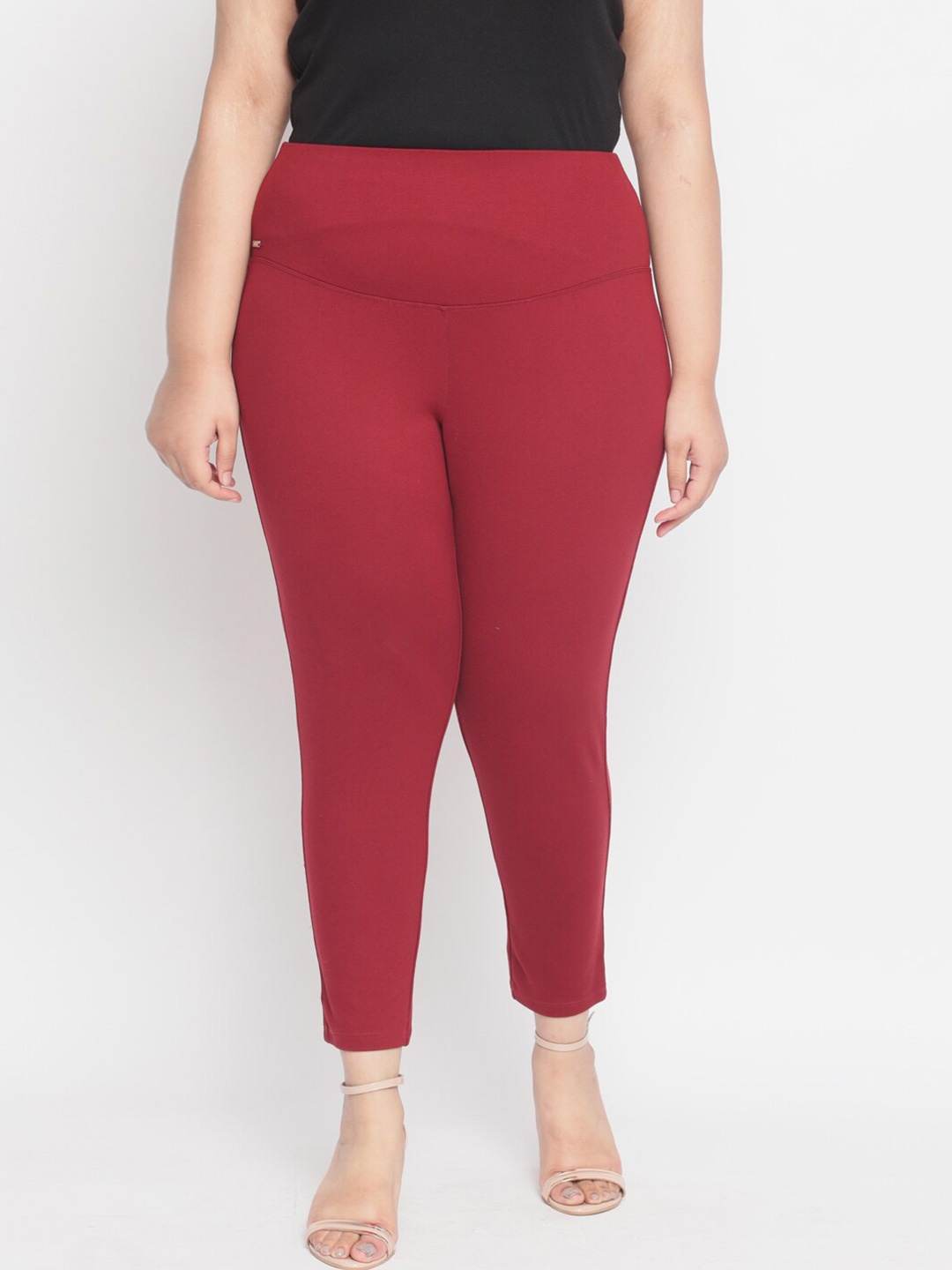 

Amydus Women Plus Size Maroon Jeggings
