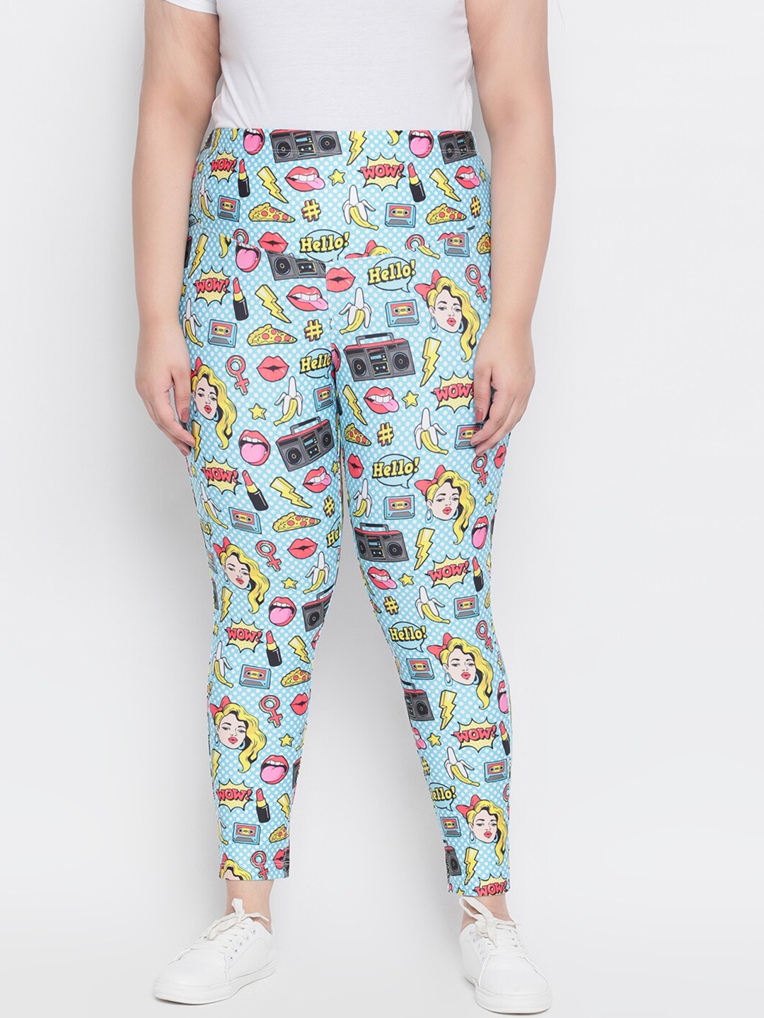 

Amydus Women Blue & Yellow Printed Jeggings