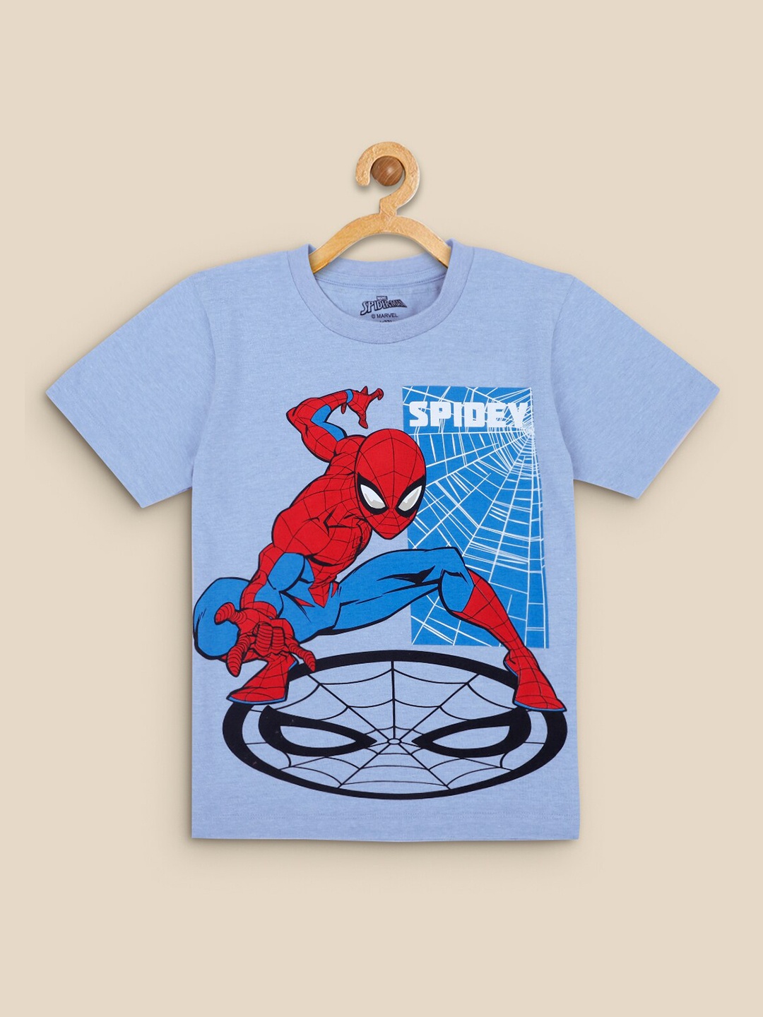 

Kids Ville Boys Blue Spiderman Printed Pure Cotton T-shirt