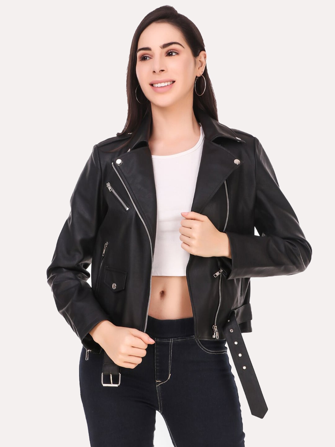 

Leather Retail Women Black Outdoor Biker Jacket