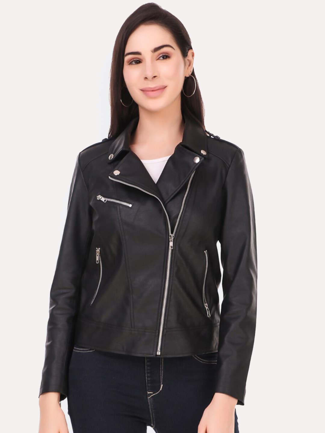 

Leather Retail Women Black Biker Jacket