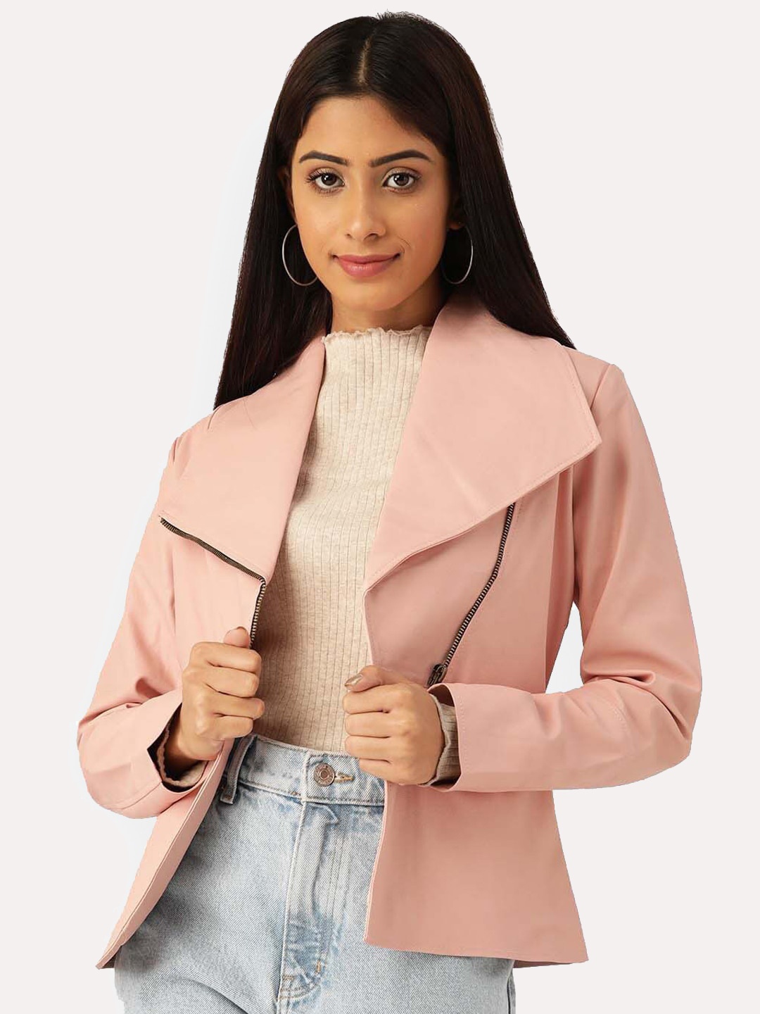 

Leather Retail Women Pink Tailored Jacket
