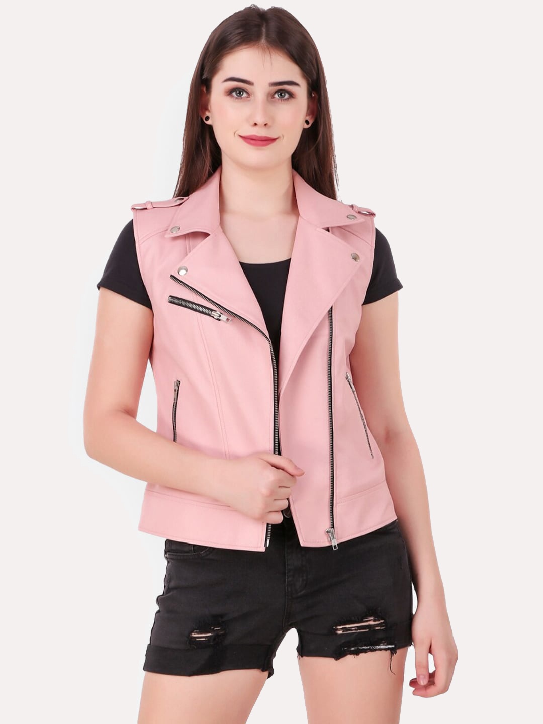 

Leather Retail Women Pink Outdoor Tailored Jacket