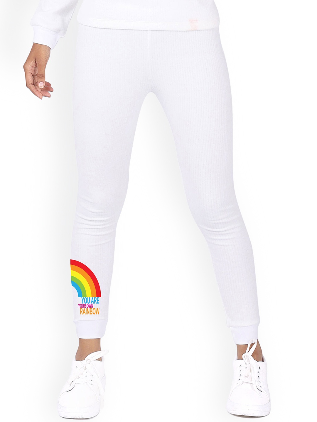 

DChica Girls White Solid Cotton Thermal Bottoms