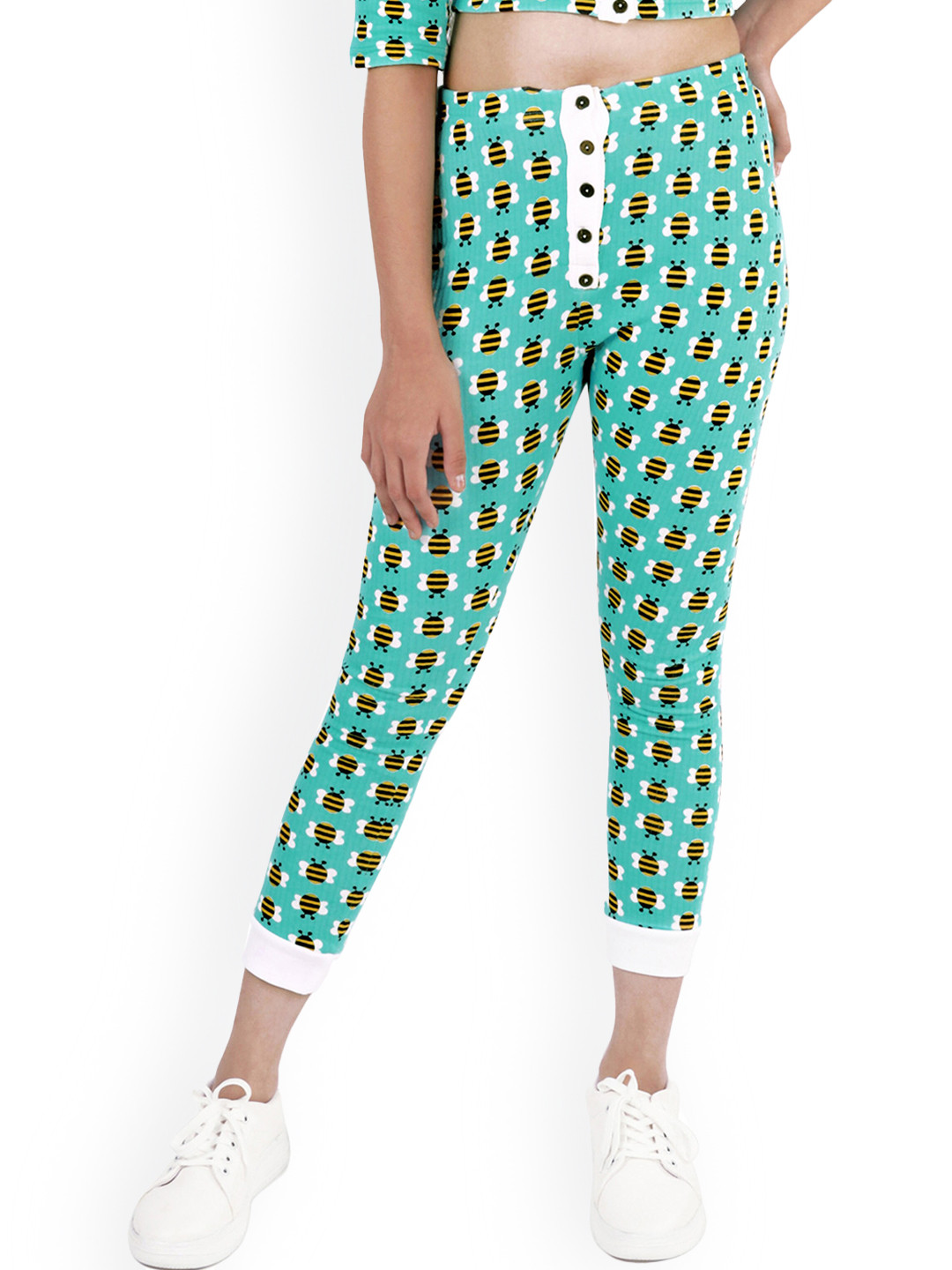 

DChica Girls Blue Bee Printed Cotton Thermal Bottoms