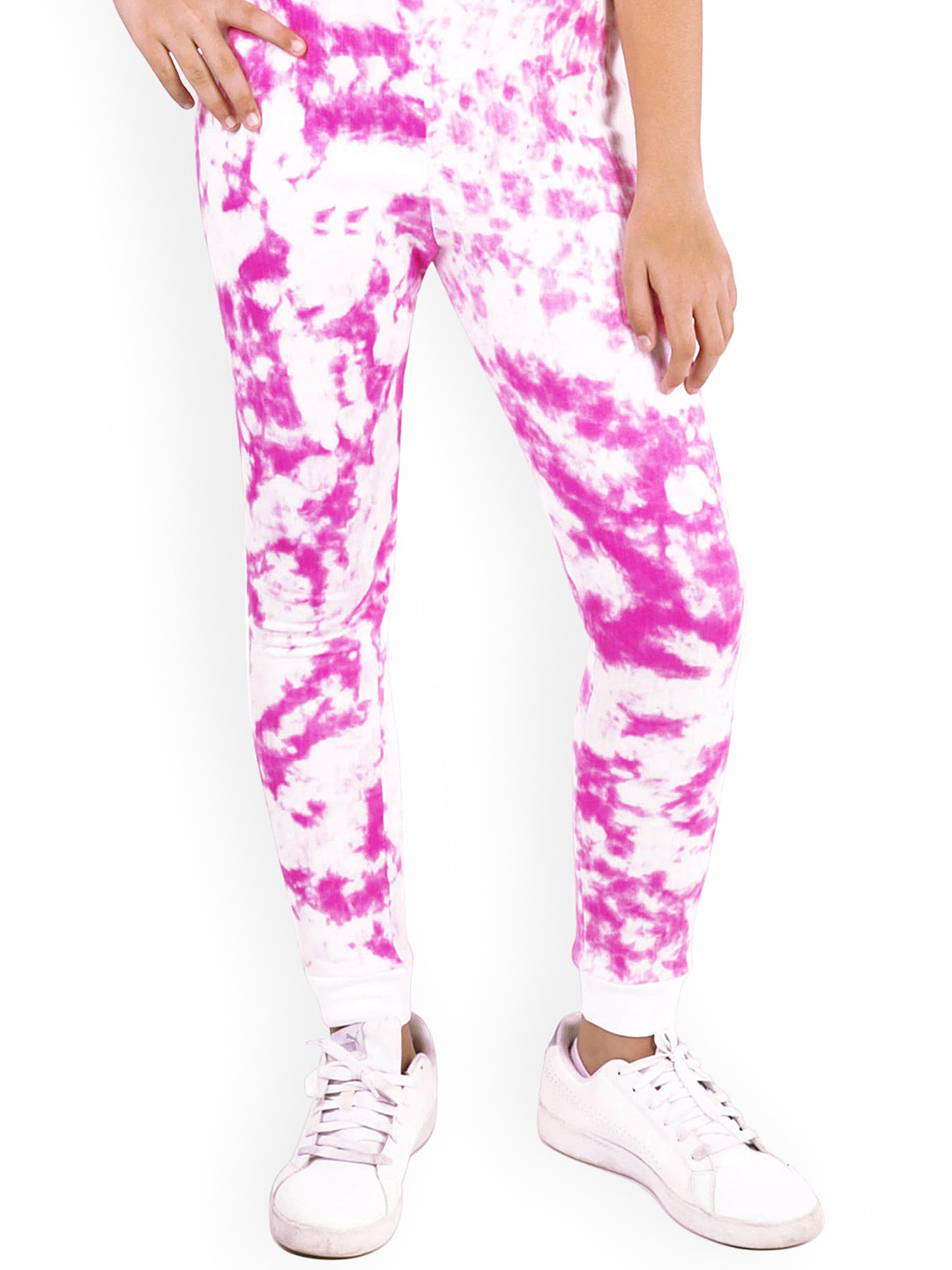 

DChica Girls Pink Tie & Dye Printed Cotton Thermal Bottoms