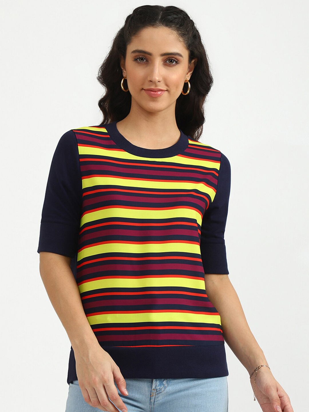 

United Colors of Benetton Multicoloured Striped Top, Multi