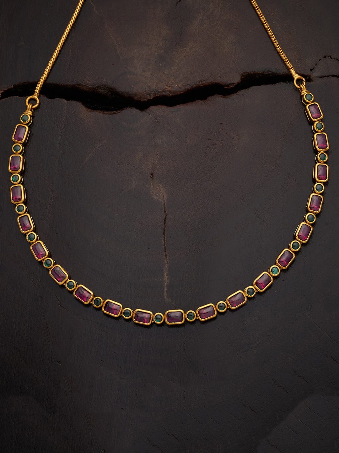 

Kushal's Fashion Jewellery Women Red & Green Copper Necklace