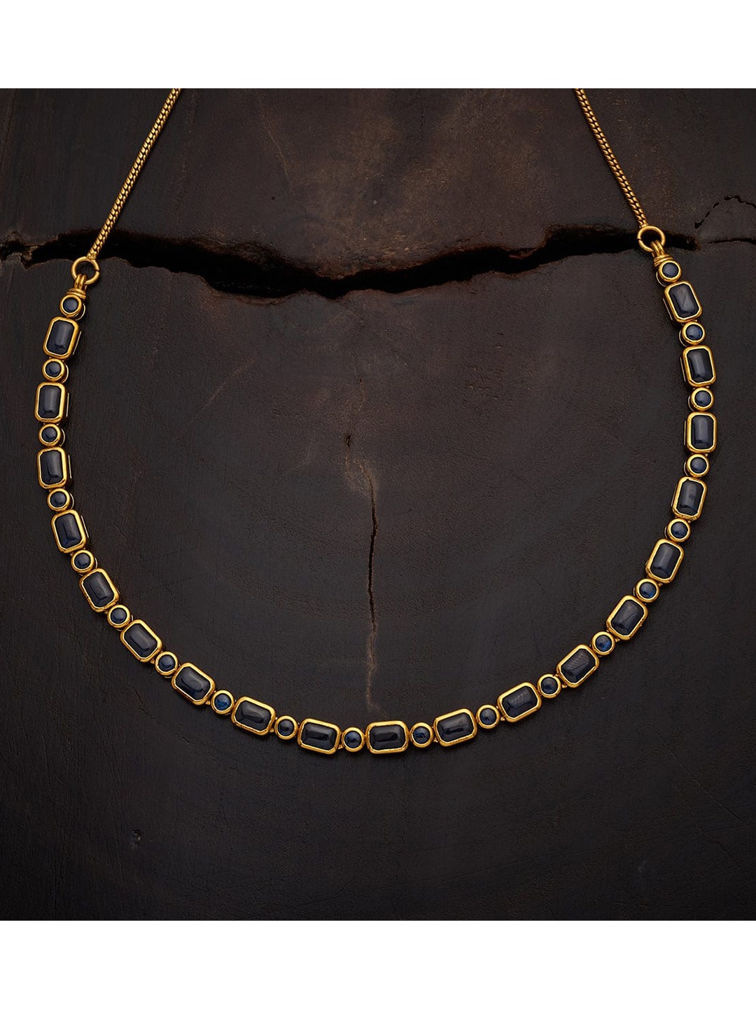 

Kushal's Fashion Jewellery Women Gold-Toned & Blue Copper Necklace