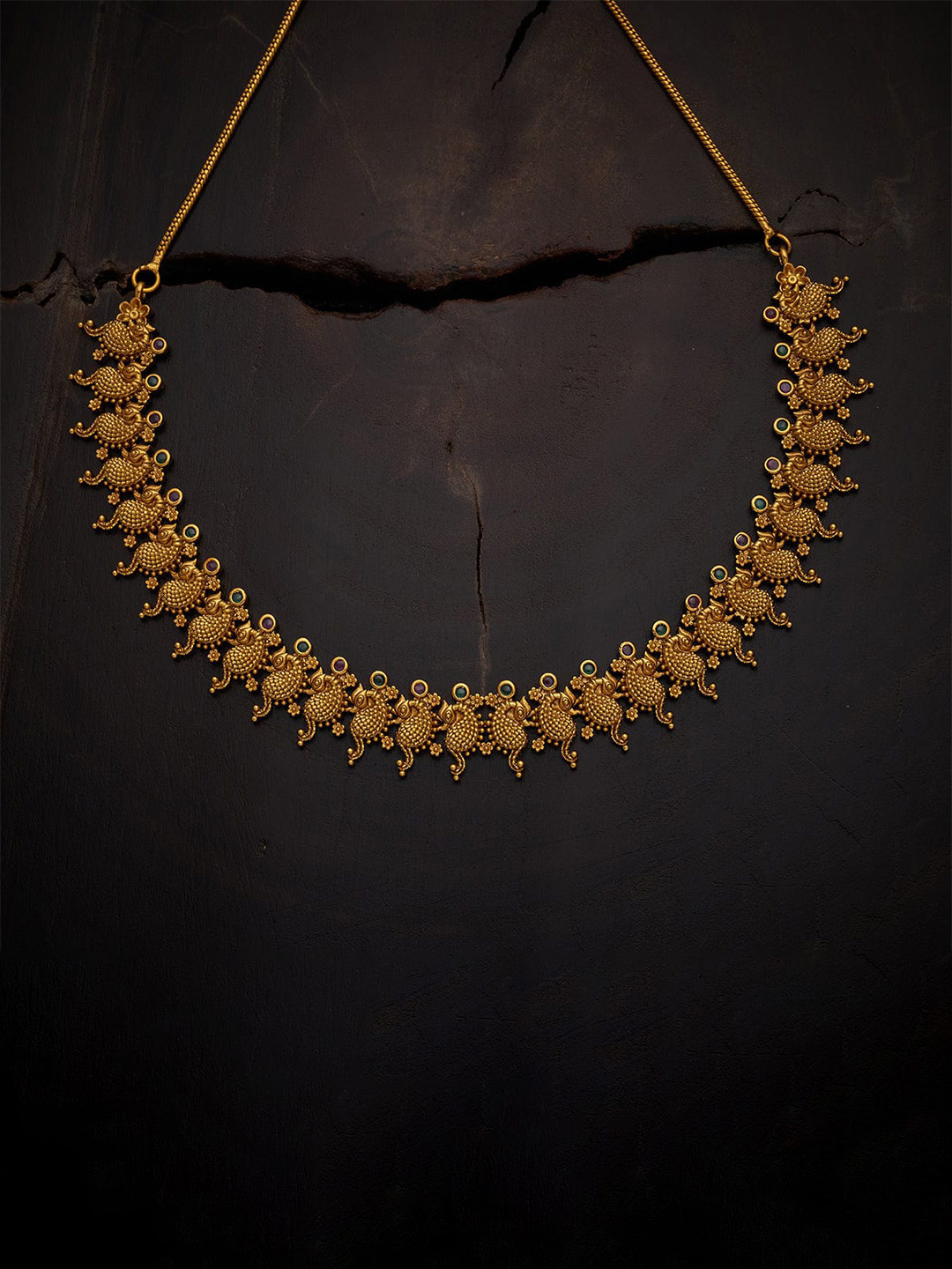 

Kushal's Fashion Jewellery Women Green & Red Copper Necklace