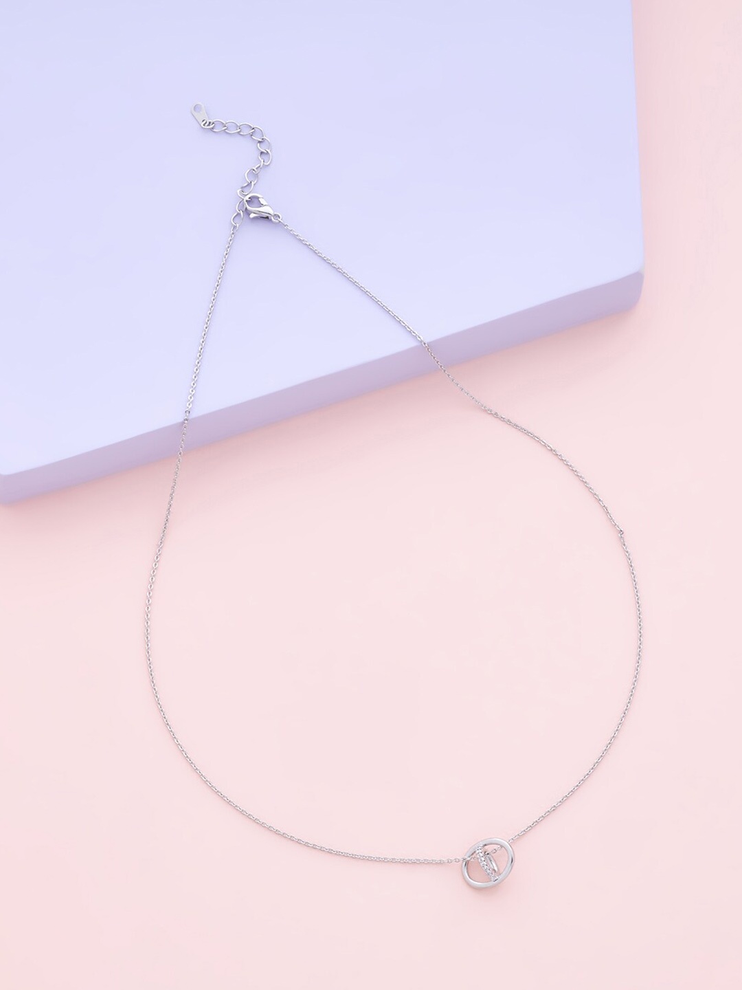 

Kushal's Fashion Jewellery Women White Copper Rhodium-Plated Antique Chain