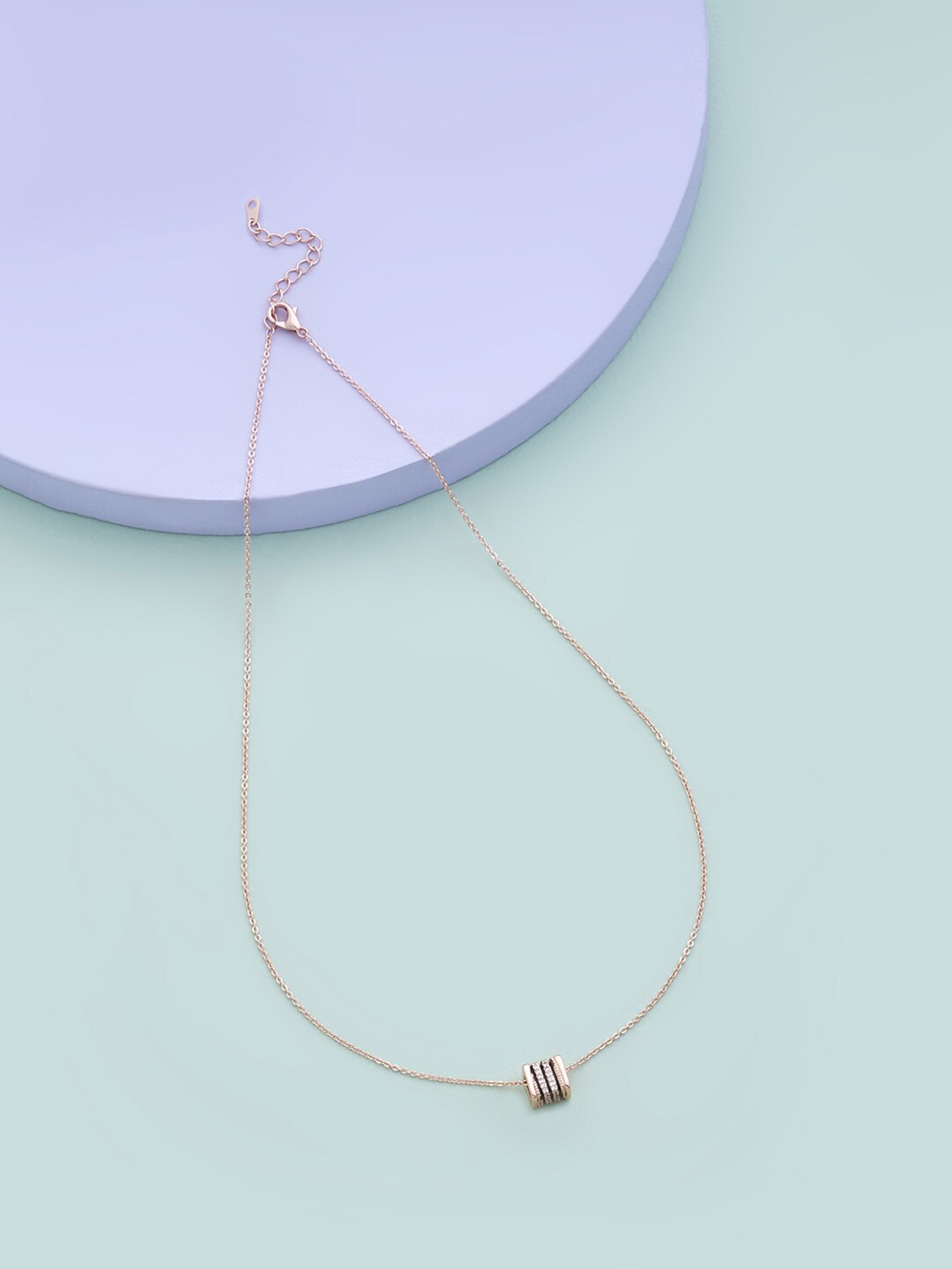 

Kushal's Fashion Jewellery Women Rose Gold & White Copper Rose Gold-Plated Chain