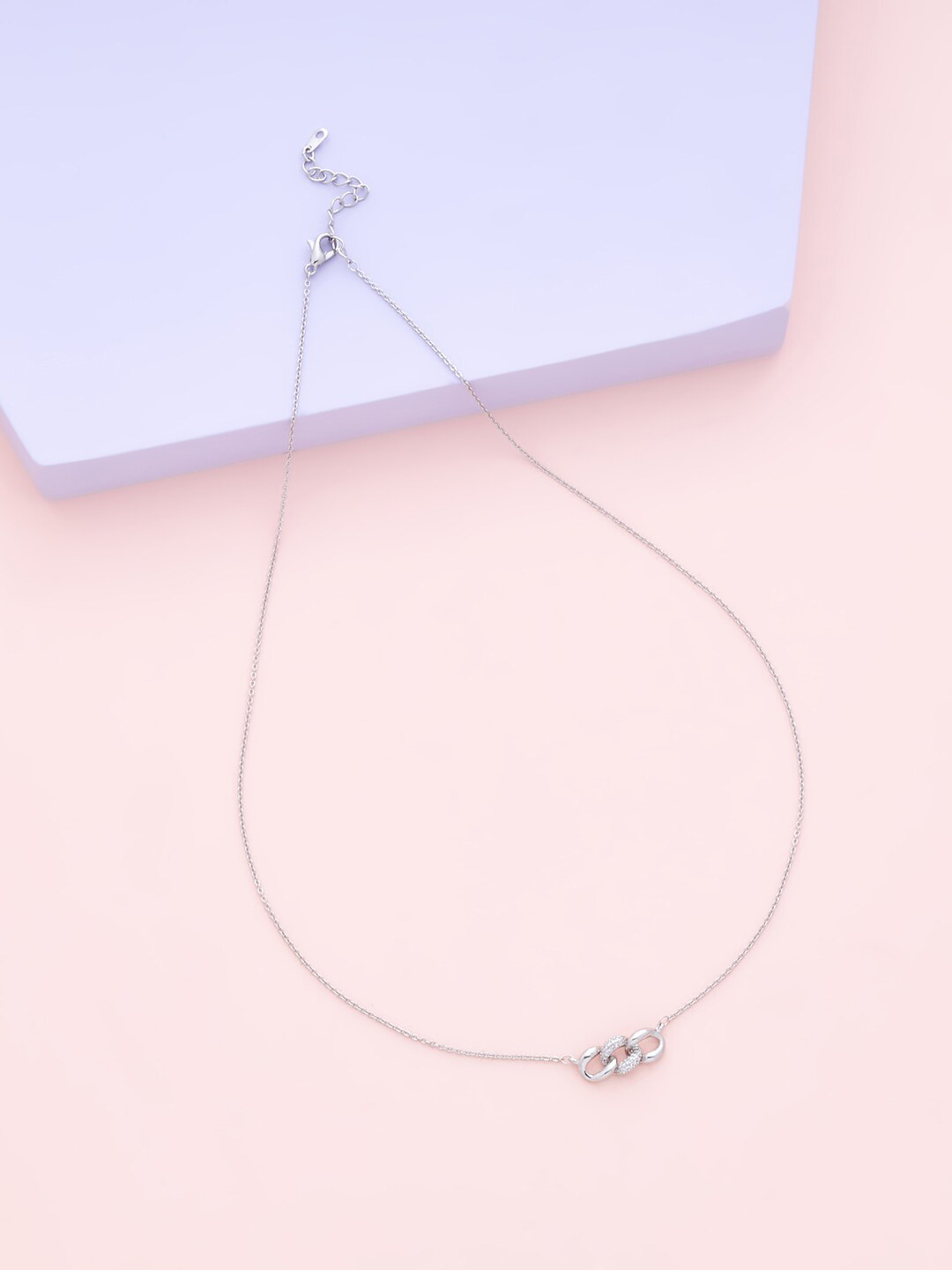 

Kushal's Fashion Jewellery Silver-Toned & White Copper Rhodium-Plated Chain