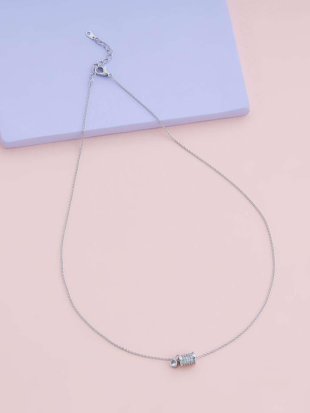 

Kushal's Fashion Jewellery Silver-Toned & White Copper Rhodium-Plated Chain