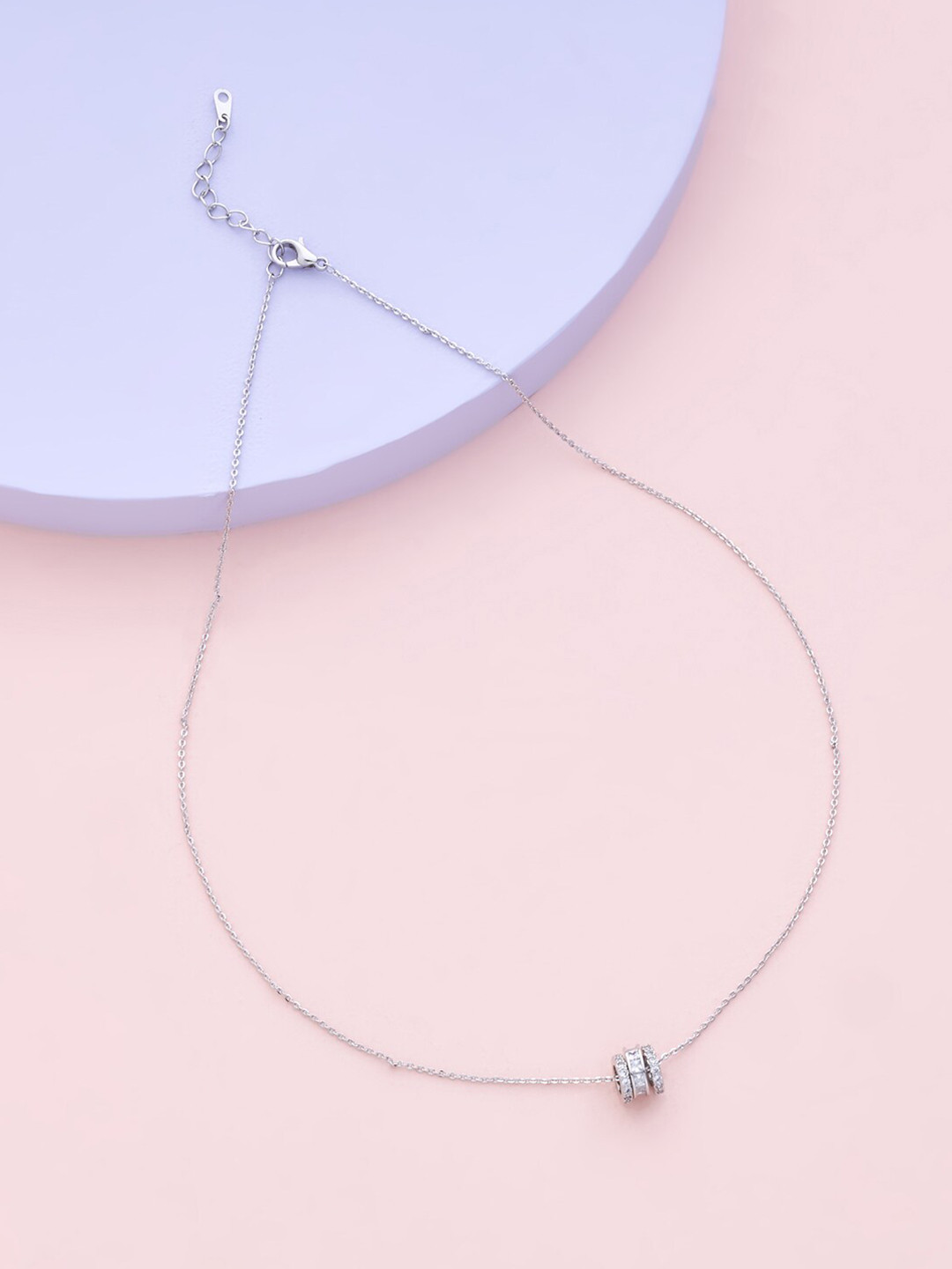

Kushal's Fashion Jewellery Silver-Toned & White Copper Rhodium-Plated Necklace