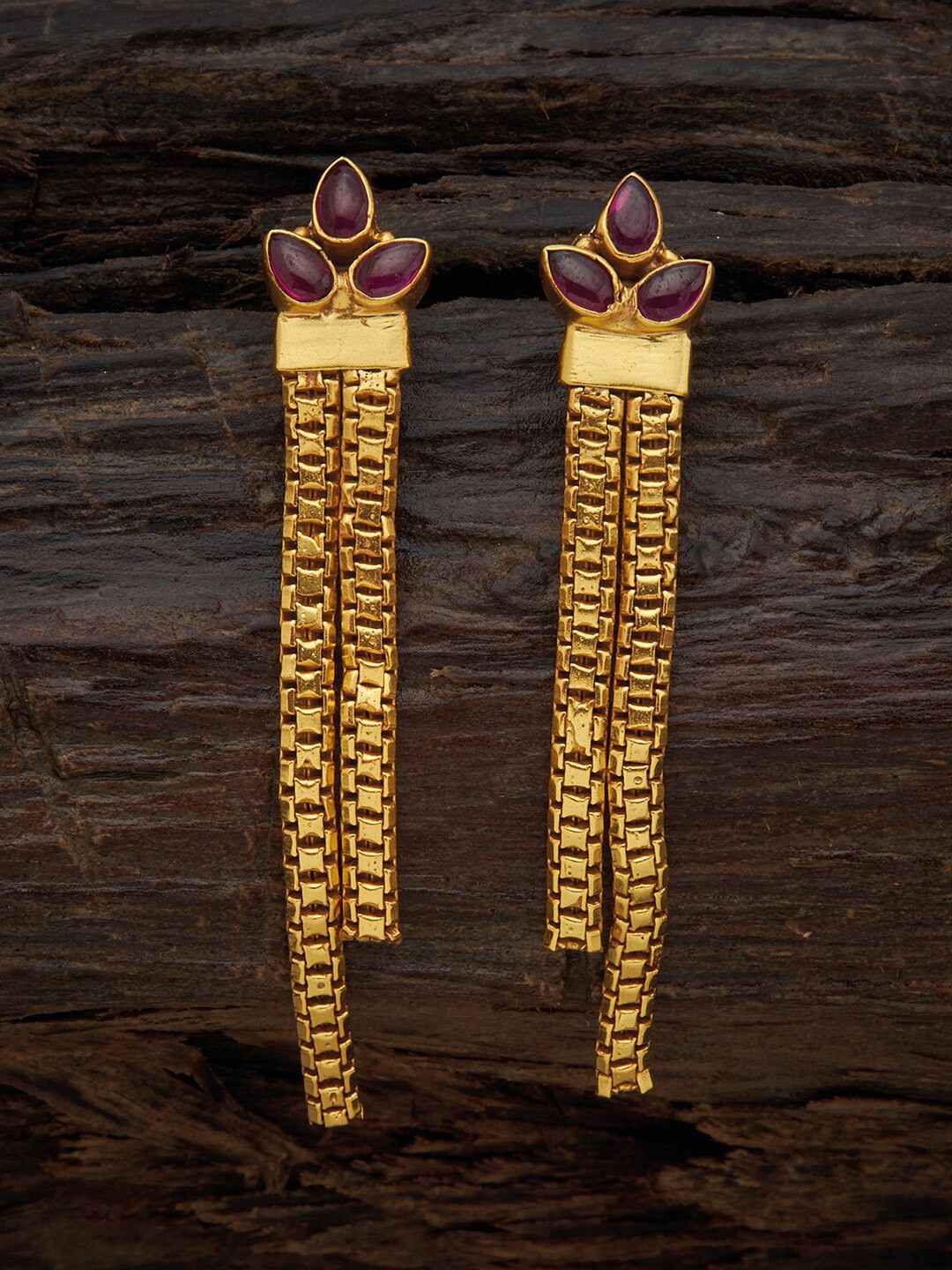 

Kushal's Fashion Jewellery Gold Plated Ruby 92.5 Pure Silver Stud Earrings, Green