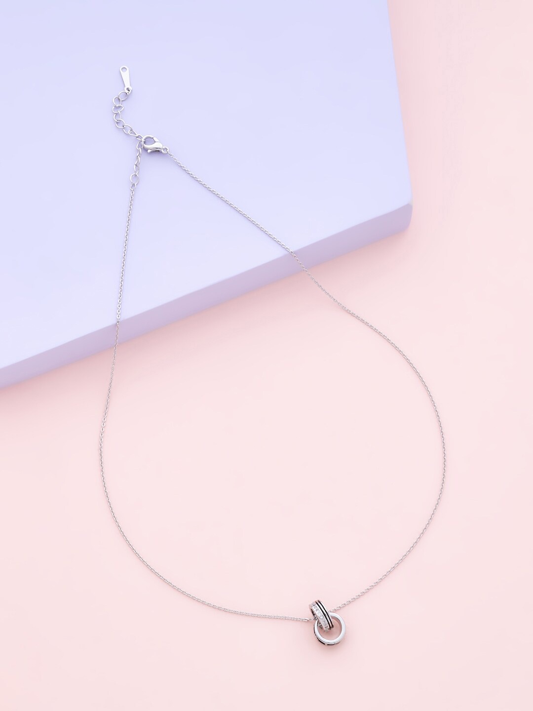 

Kushal's Fashion Jewellery Silver-Toned & White Copper Rhodium-Plated Chain