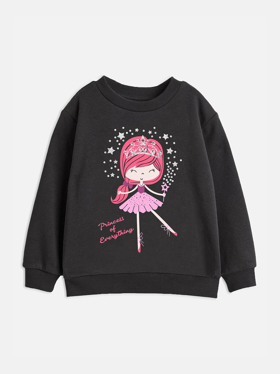 

Trampoline Girls Black Printed Sweatshirt