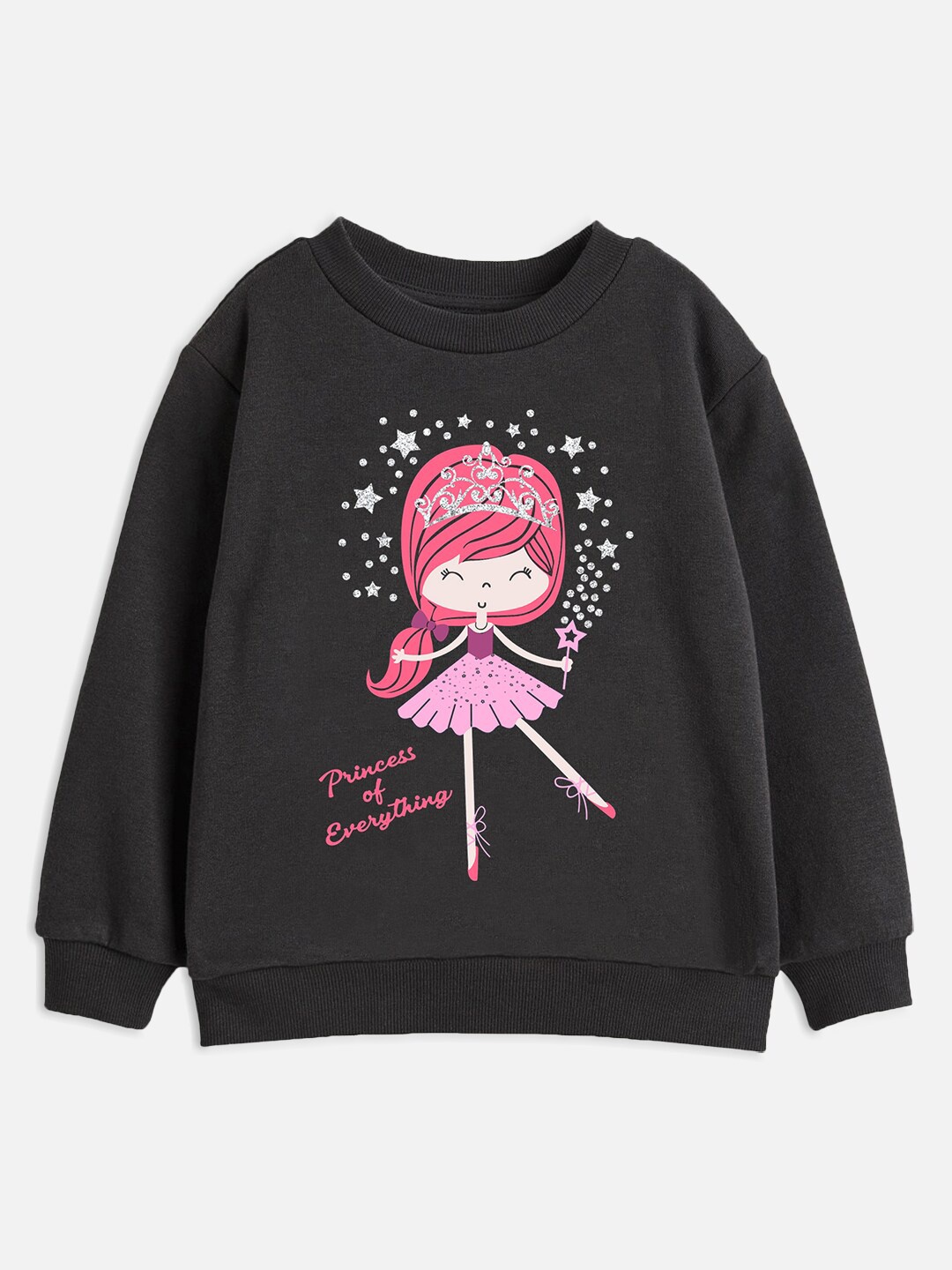 

Trampoline Girls Black Graphic Printed Sweatshirt