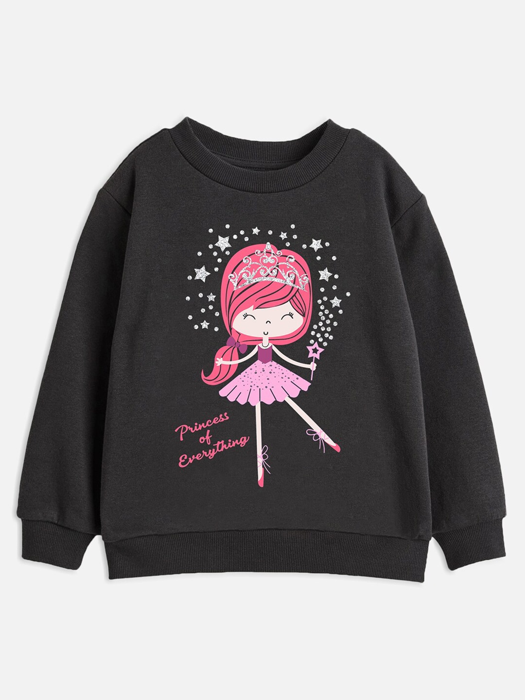 

Trampoline Girls Black Graphic Printed Sweatshirt