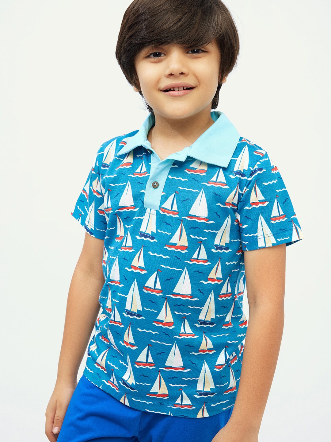

frangipani Boys Blue Camouflage Printed T-shirt