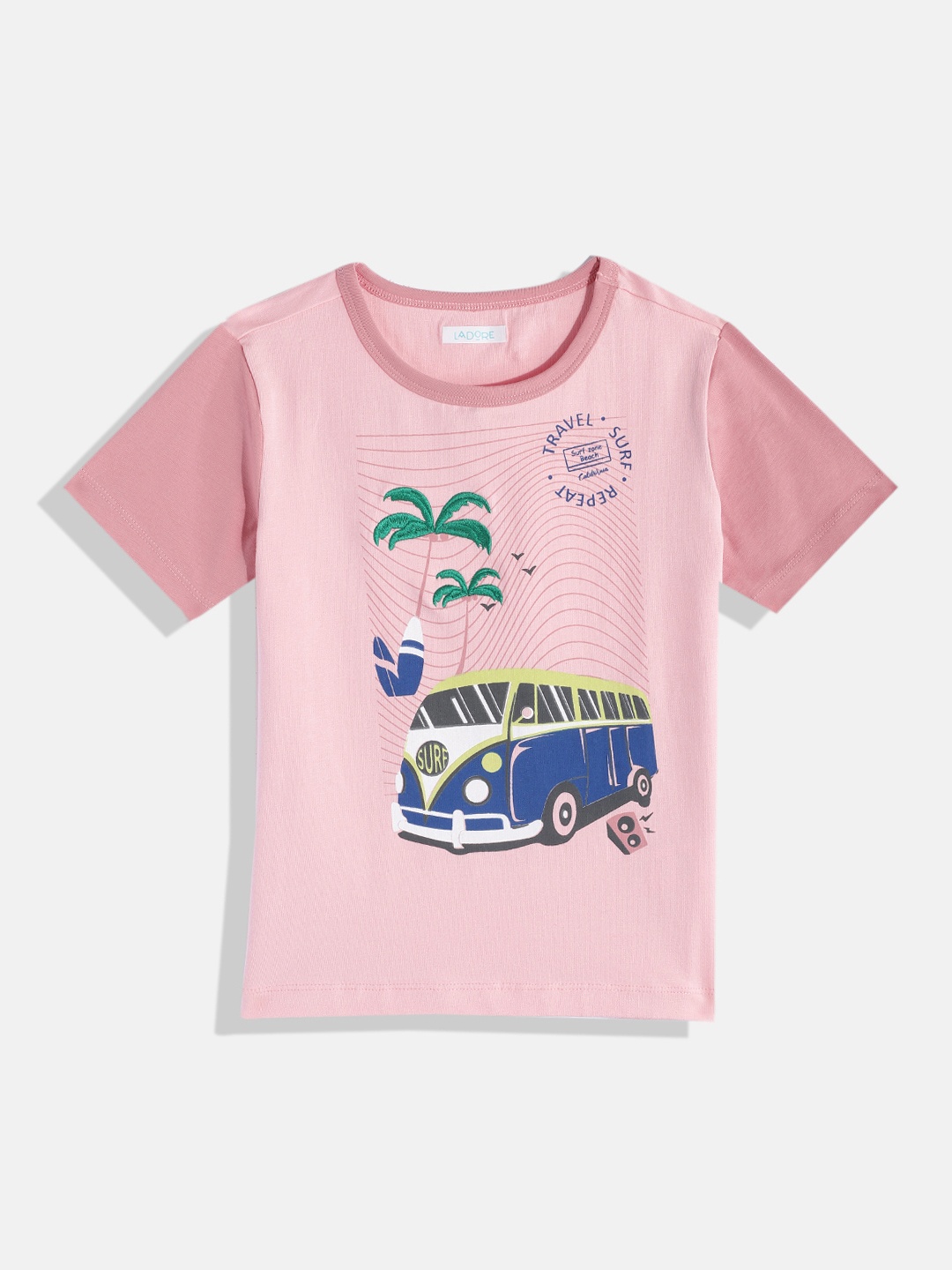 

LAdore Kids Printed Cotton T-shirt, Pink