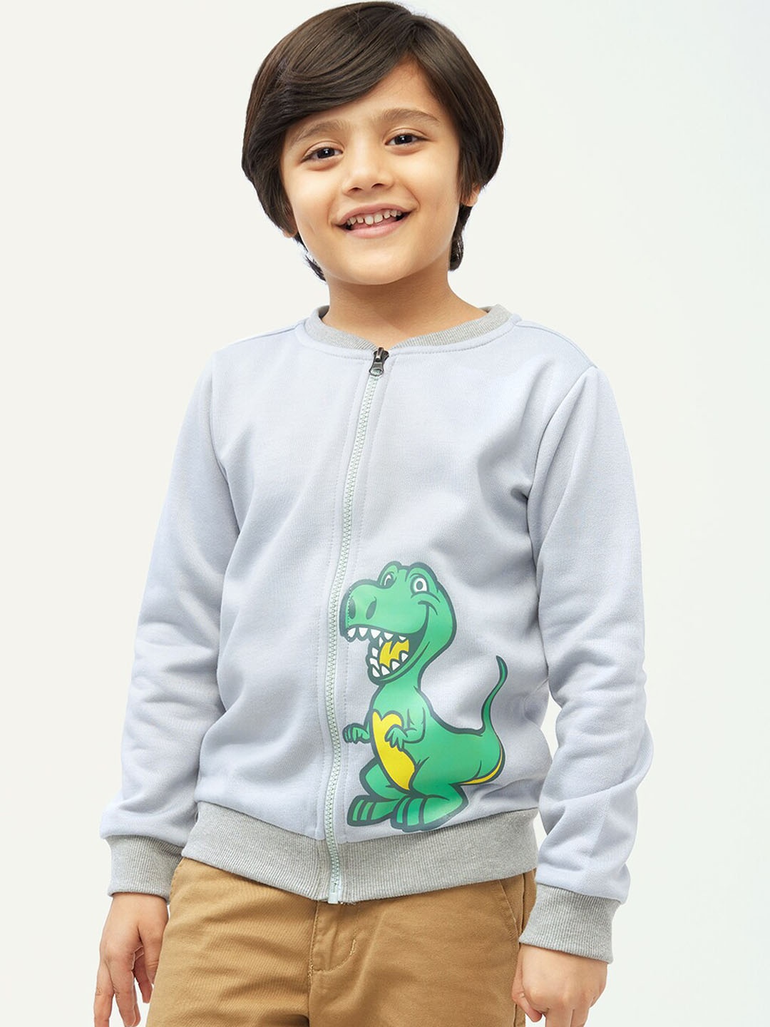 

frangipani Boys Grey Green Fleece Open Front Jacket