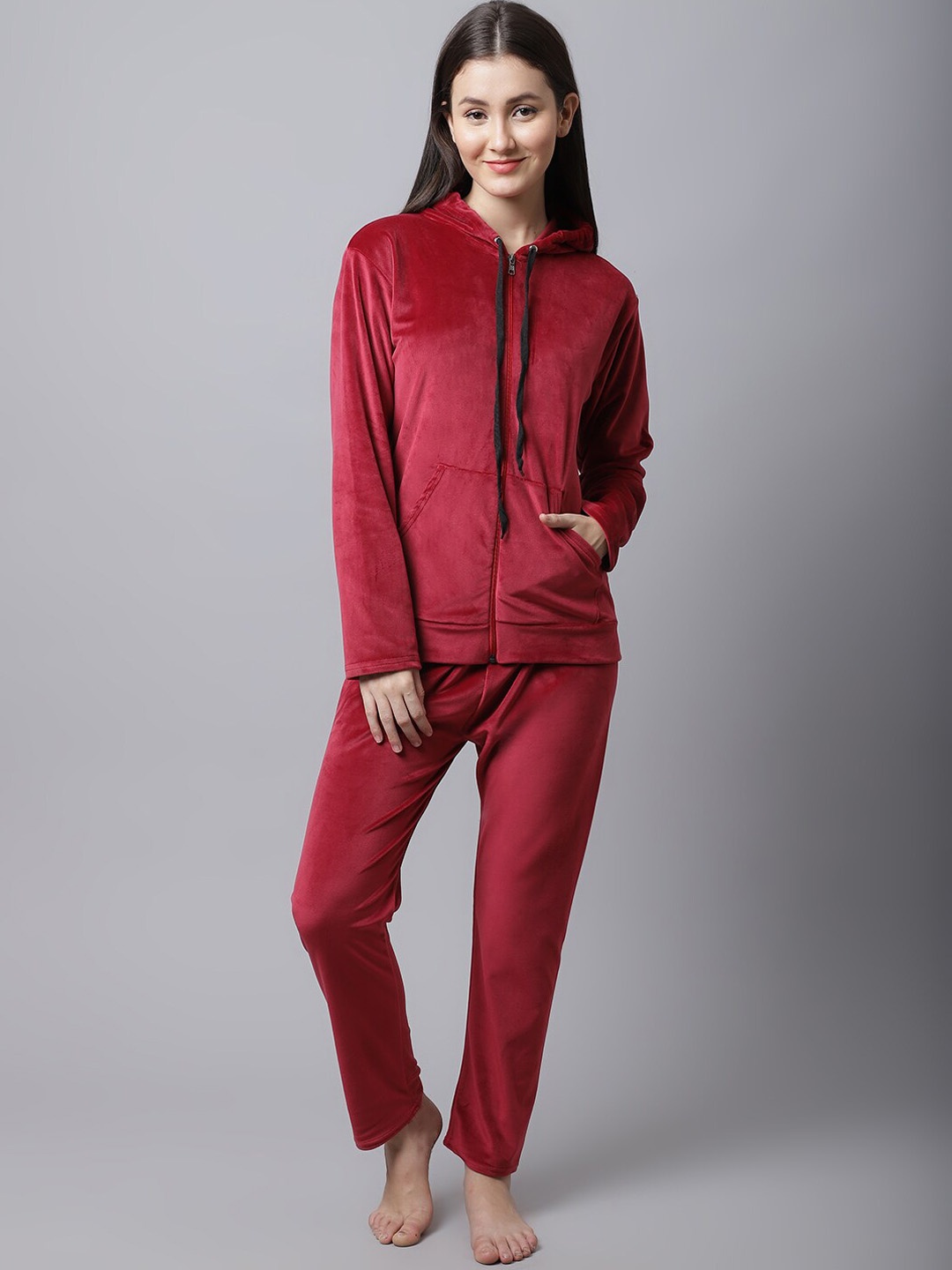 

TAG 7 Women Maroon Night suit