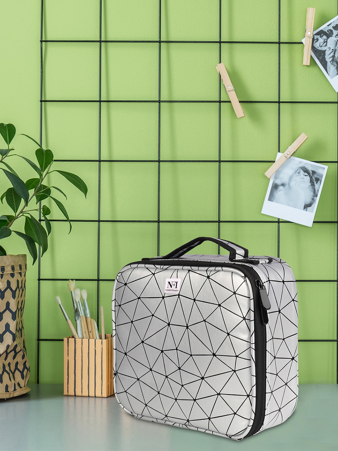 

NFI essentials Silver-Coloured Printed Vanity Organizer