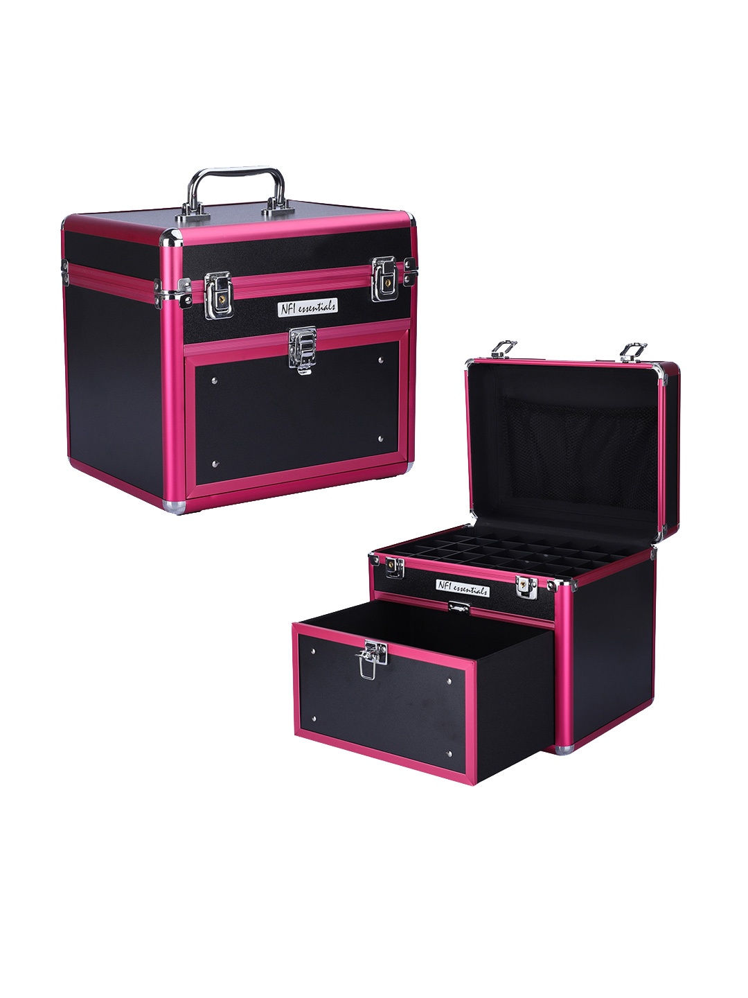 

NFI essentials Black & Pink Solid Make-Up Organisers