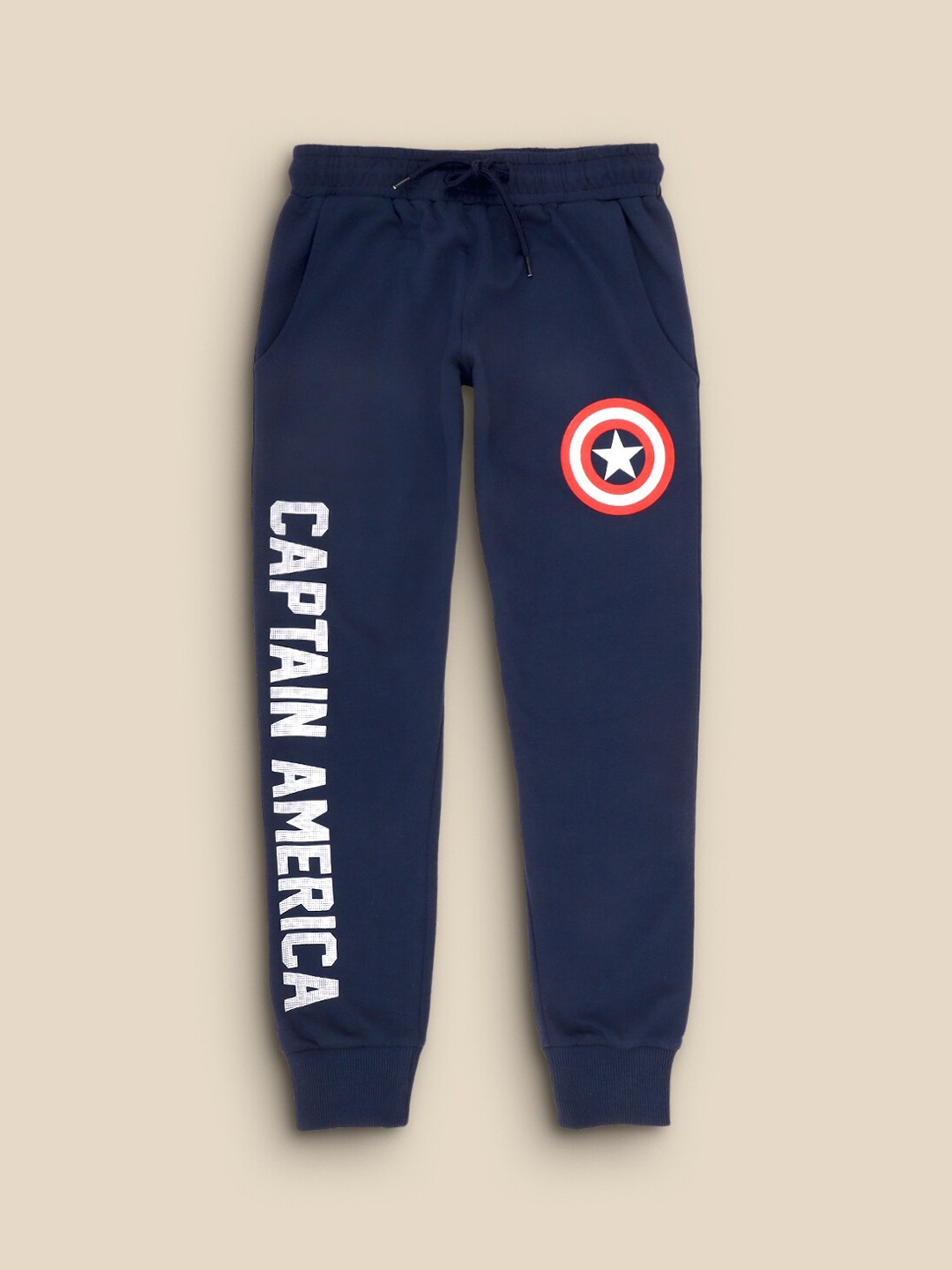 

Kids Ville Boys Blue Captain America Printed Cotton Joggers