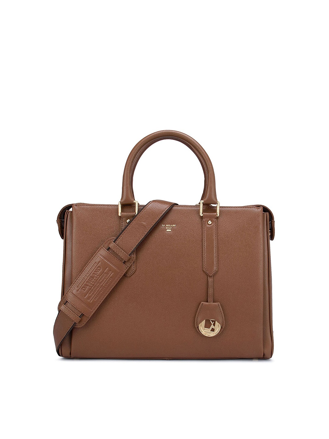 

Da Milano Women Brown Textured Leather Laptop Bag