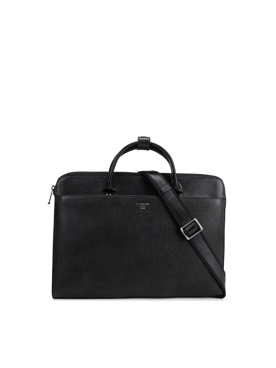 

Da Milano Men Black Textured Leather Laptop Sleeve Upto 13 Inches