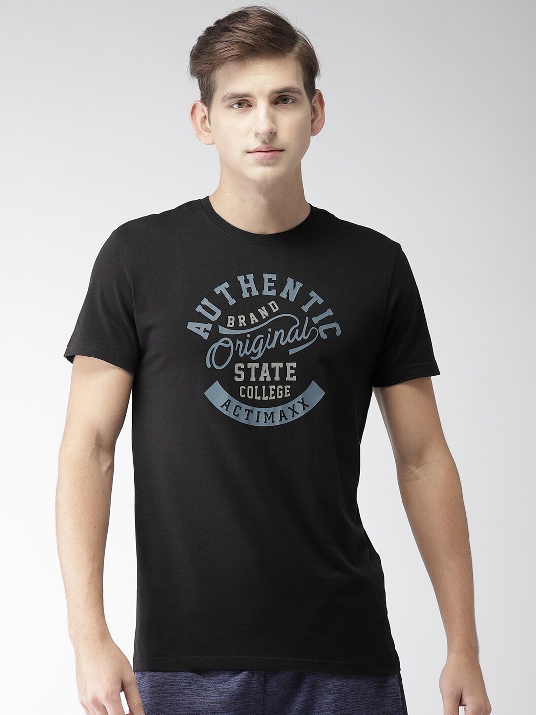 

ACTIMAXX Men Black Typography T-shirt