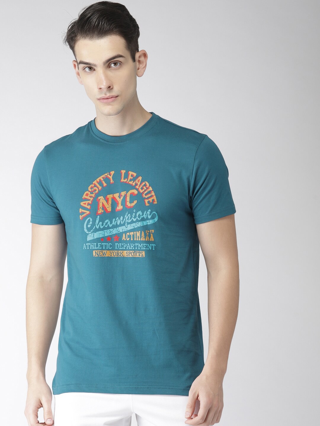 

ACTIMAXX Men Blue Typography Printed T-shirt