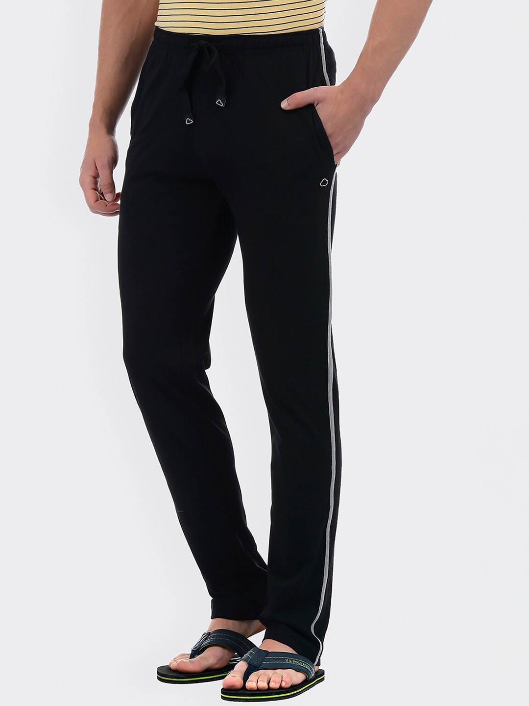 

Sweet Dreams Men Black Solid Cotton Lounge Pants
