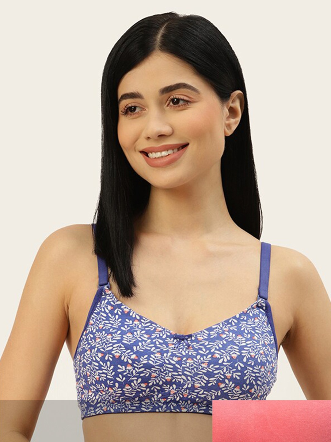 

Leading Lady Pack of 2 Blue & Pink Floral Non Padded Bra