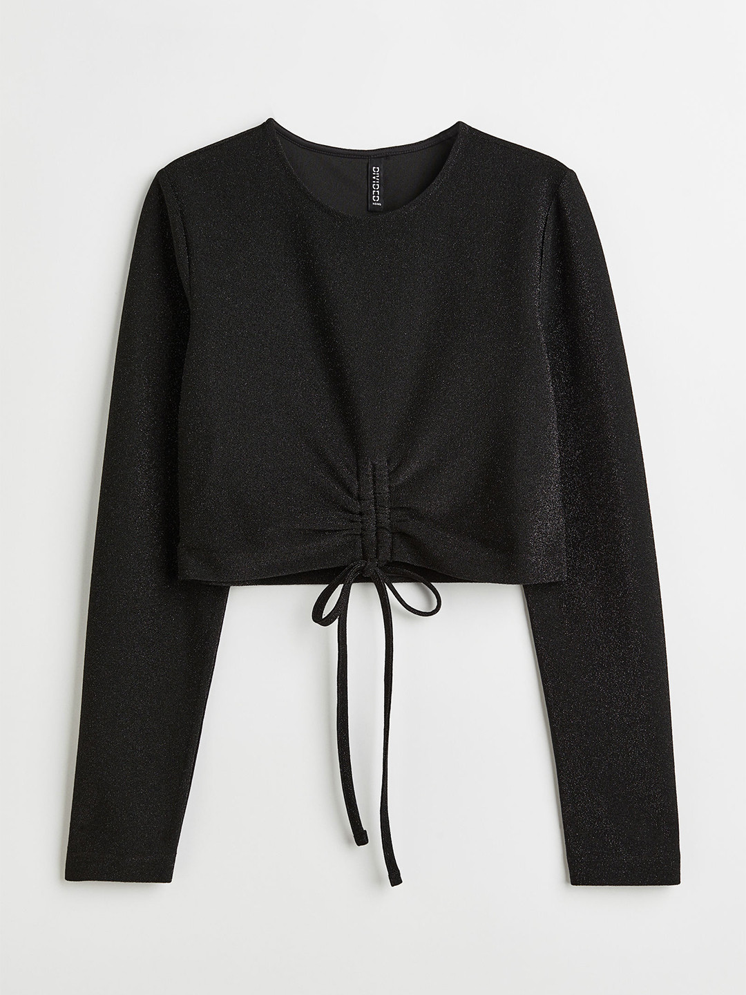 

H&M Women Drawstring-Detail Jersey Top, Black