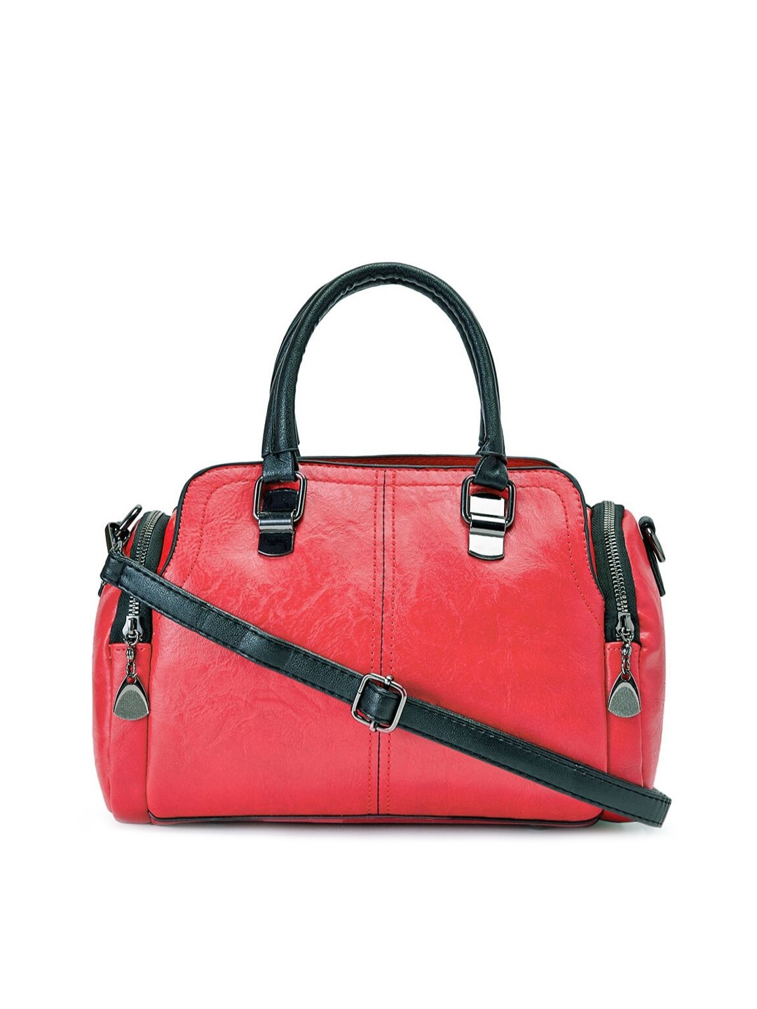 

VISMIINTREND Red PU Structured Handheld Bag