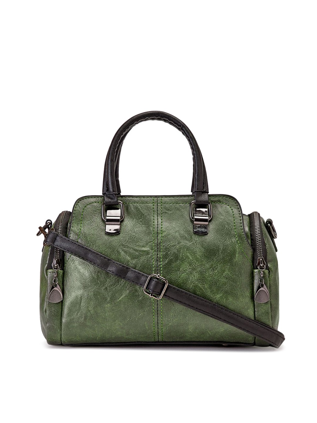 

VISMIINTREND Green PU Oversized Shopper Handheld Bag