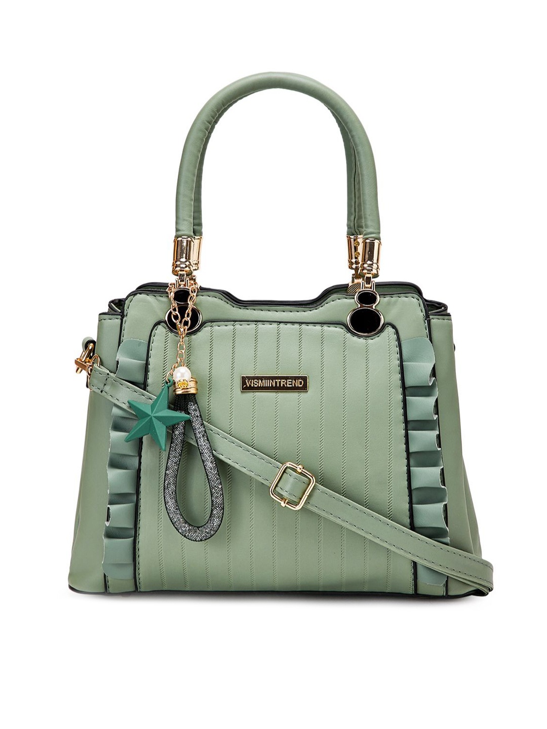 

VISMIINTREND Green PU Structured Handheld Bag with Quilted
