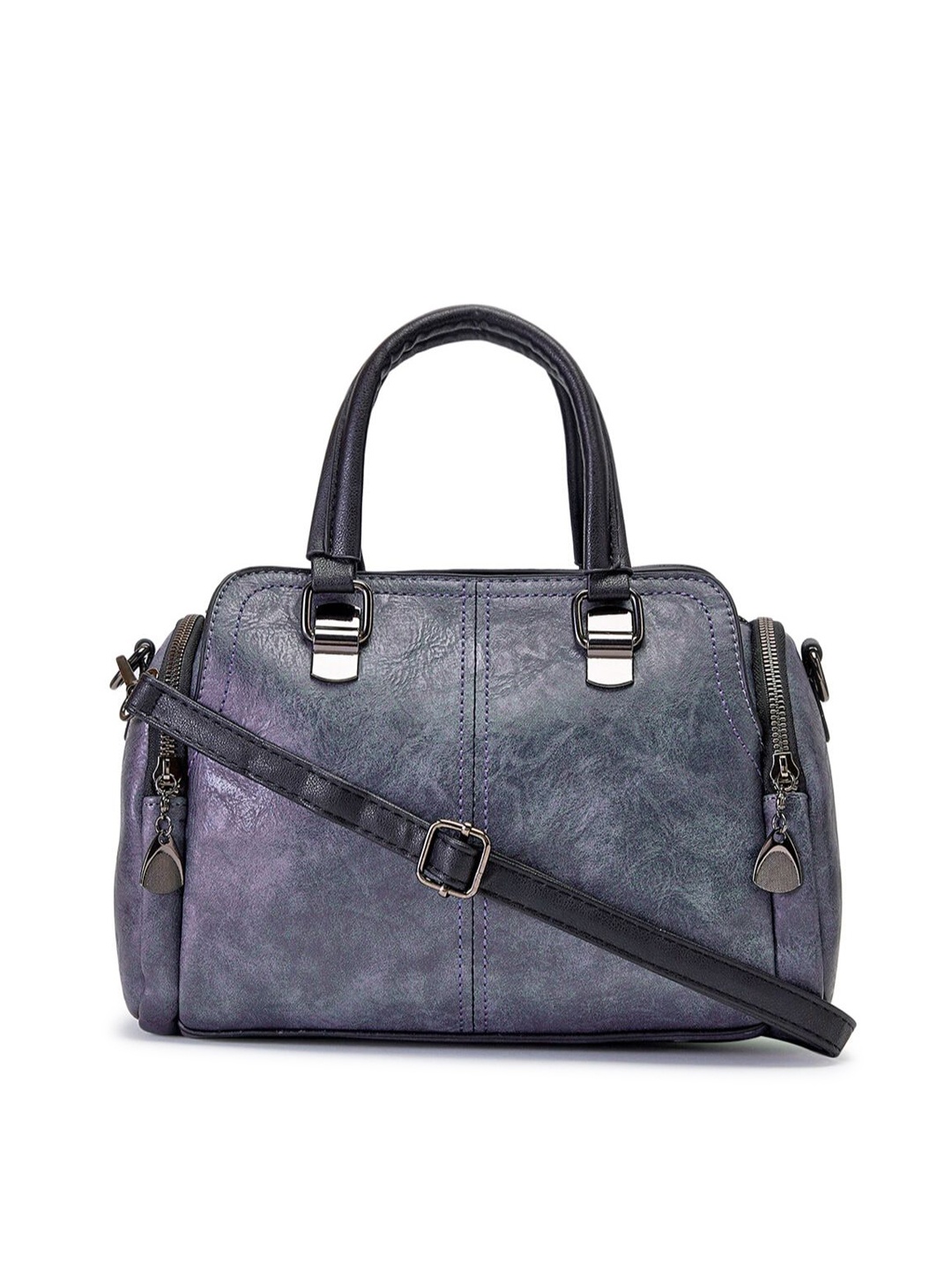 

VISMIINTREND Blue Printed PU Structured Handheld Bag