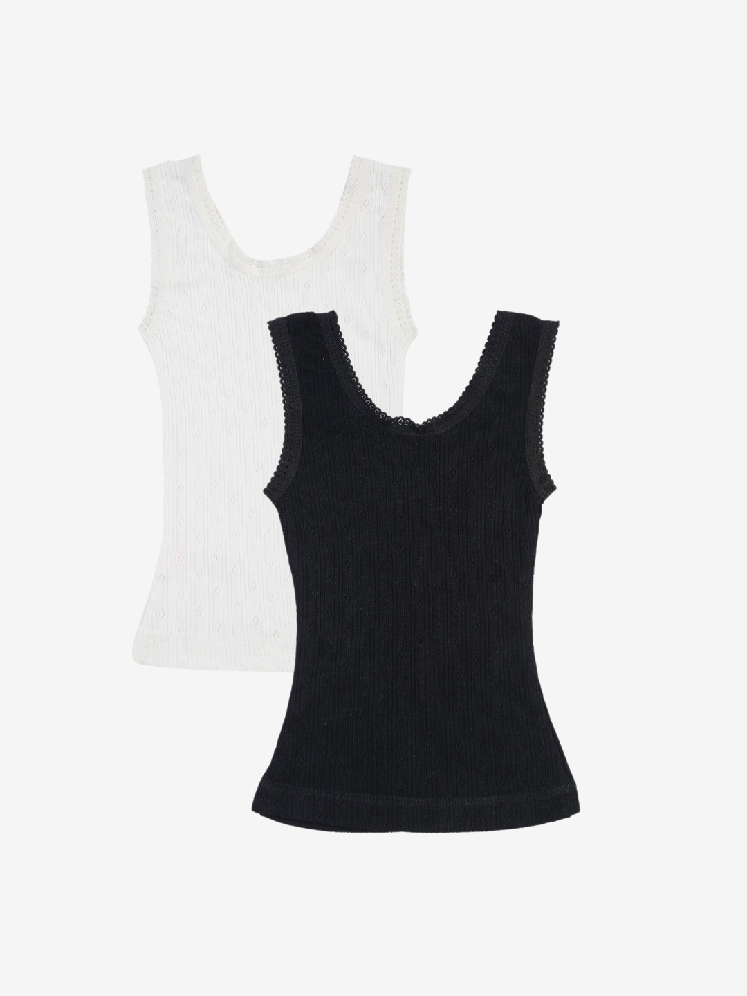 

Kanvin Girls Pack Of 2 Solid Thermal Tops, Black