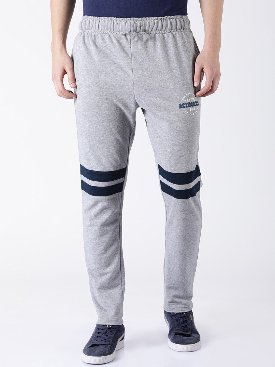 

ACTIMAXX Men Grey Solid Cotton Track Pants